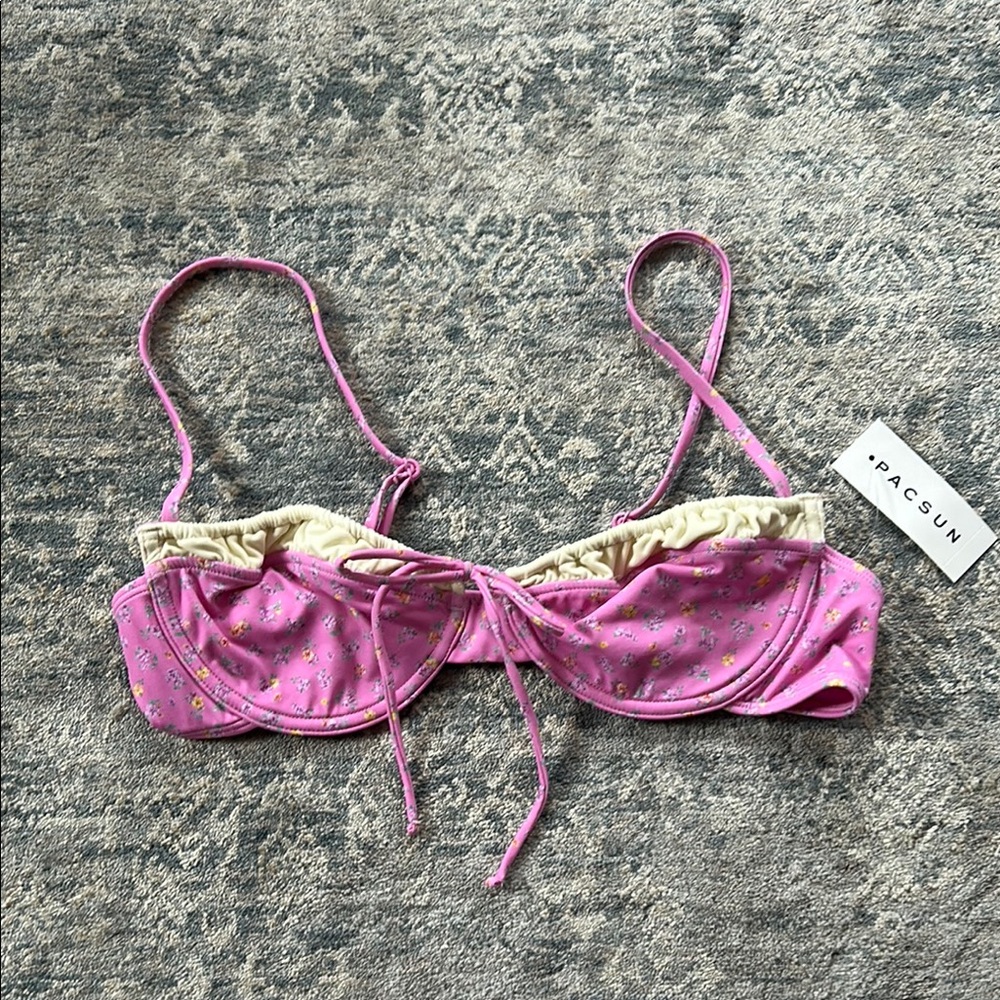 PacSun Pink Floral Bikini Top